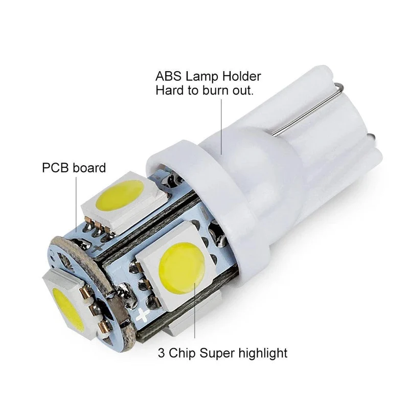 YSY Große Förderung T10 W5W 168 194 Led-Licht Bernstein Weiß 5050 SMD 5 LED Auto Auto Seite Keil Schwanz Lichter Scheinwerfer Lampe Birne DC12V