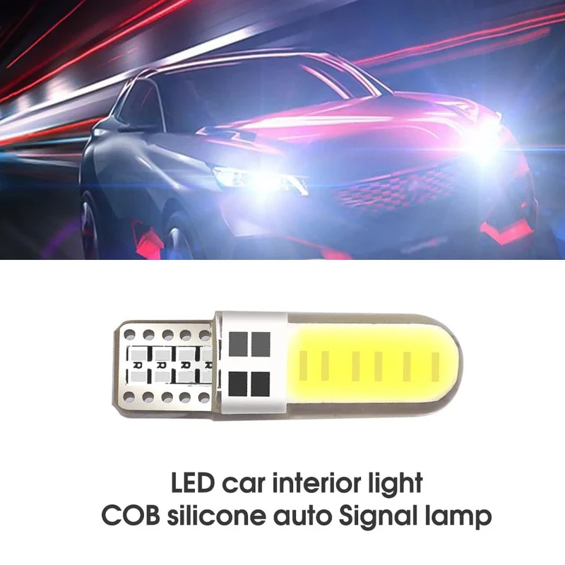 10 STÜCKE LED Auto Innenbeleuchtung COB Markierungslampe T10 W5W 12 V 168 194 501 Seitenkeil Parkbirne Canbus Auto für Lada Auto Styling