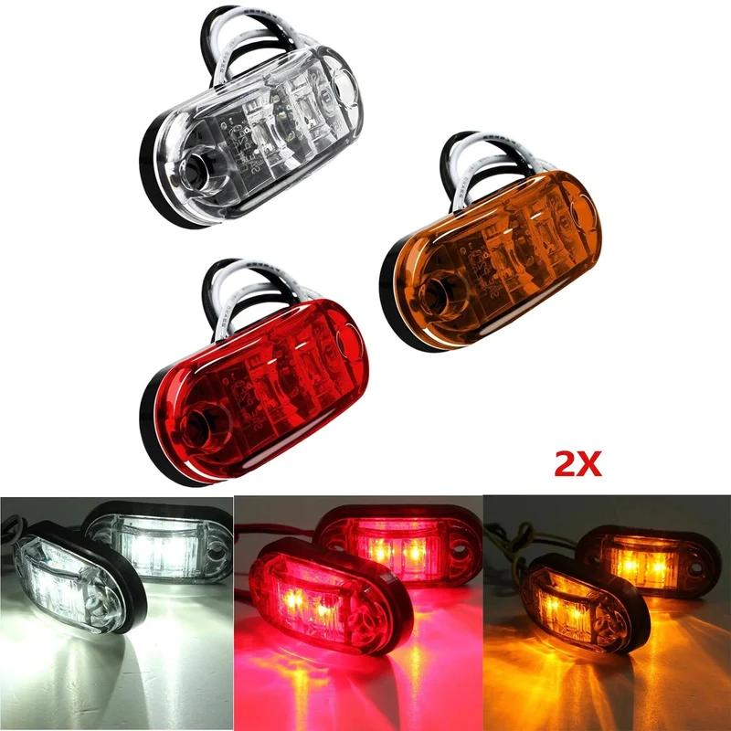 2 Pcs Durable Led Seite Marker Lichter für Anhänger Lkw Caravan Seite Freiheit Marker Licht Lampe Led Lkw Bernstein Rot weiß