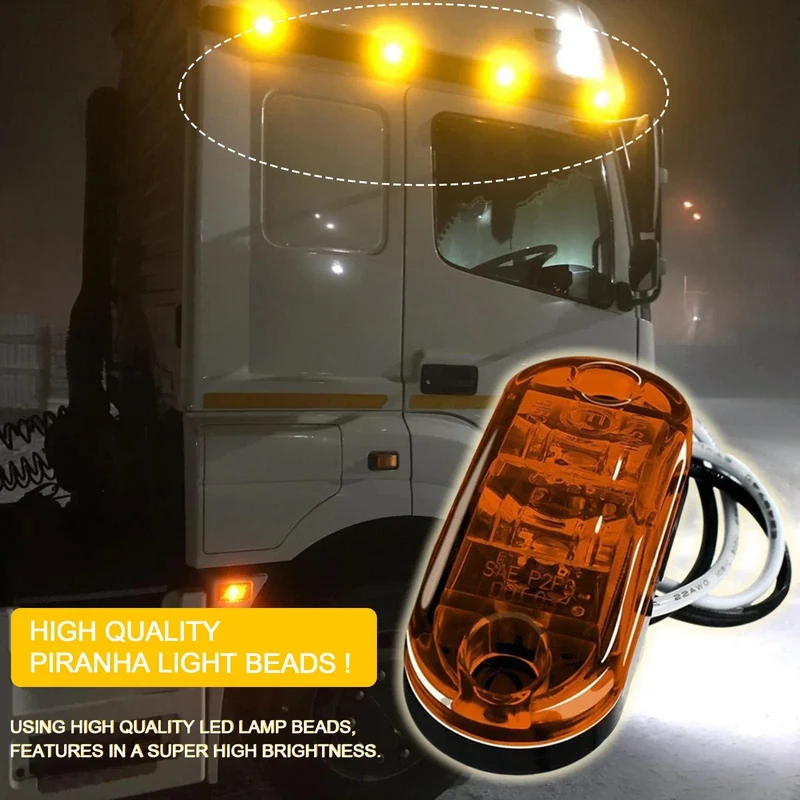 2 Pcs Durable Led Seite Marker Lichter für Anhänger Lkw Caravan Seite Freiheit Marker Licht Lampe Led Lkw Bernstein Rot weiß
