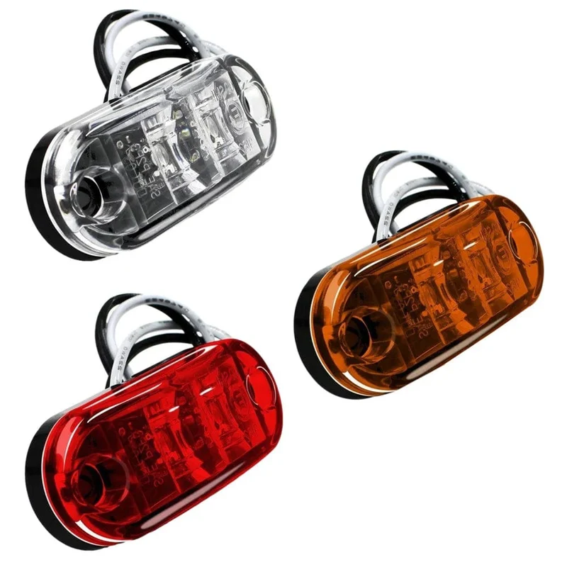 2 Pcs Durable Led Seite Marker Lichter für Anhänger Lkw Caravan Seite Freiheit Marker Licht Lampe Led Lkw Bernstein Rot weiß