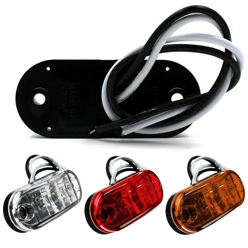2 Pcs Durable Led Seite Marker Lichter für Anhänger Lkw Caravan Seite Freiheit Marker Licht Lampe Led Lkw Bernstein Rot weiß