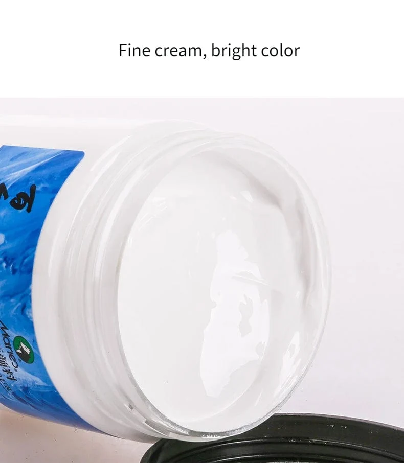 300 ml weiße Acrylfarben in großen Gläsern für Wandmalereien ohne Farbverlust. Wasserfest und mit Sonnenschutz. Künstlerbedarf