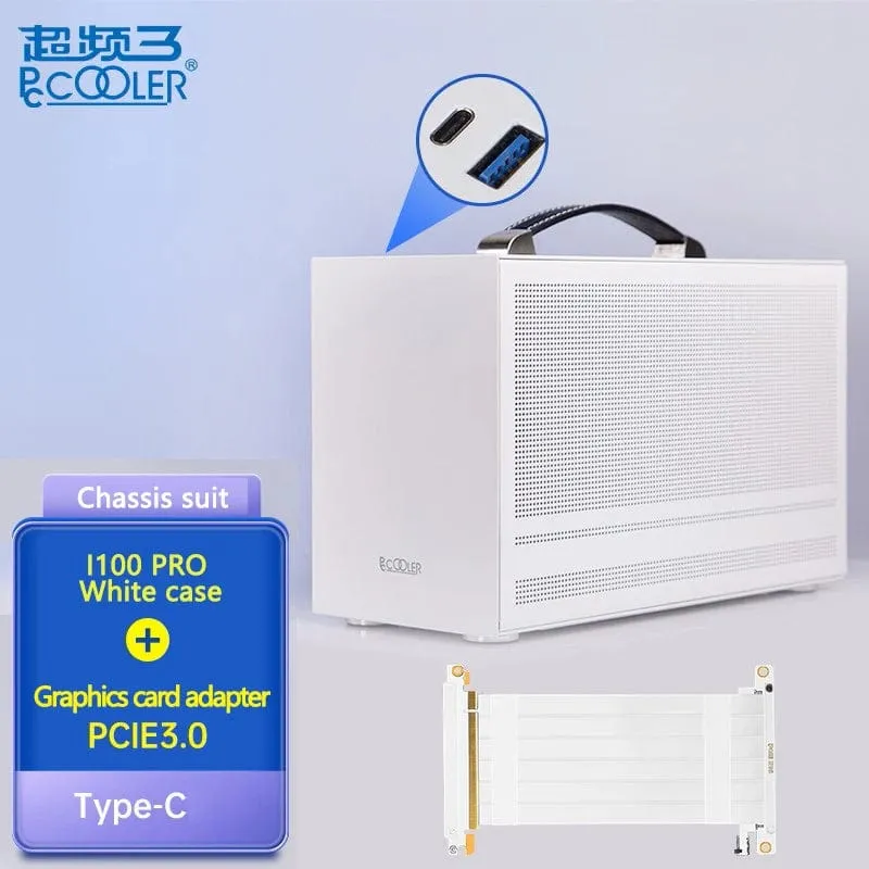 Pccooler I100 ITX MINI Kleines Gehäuse Vollaluminiumkoffer Tragbarer HTPC-Desktop-Computer Leeres Gehäuse PC-Gaming-Gehäuse