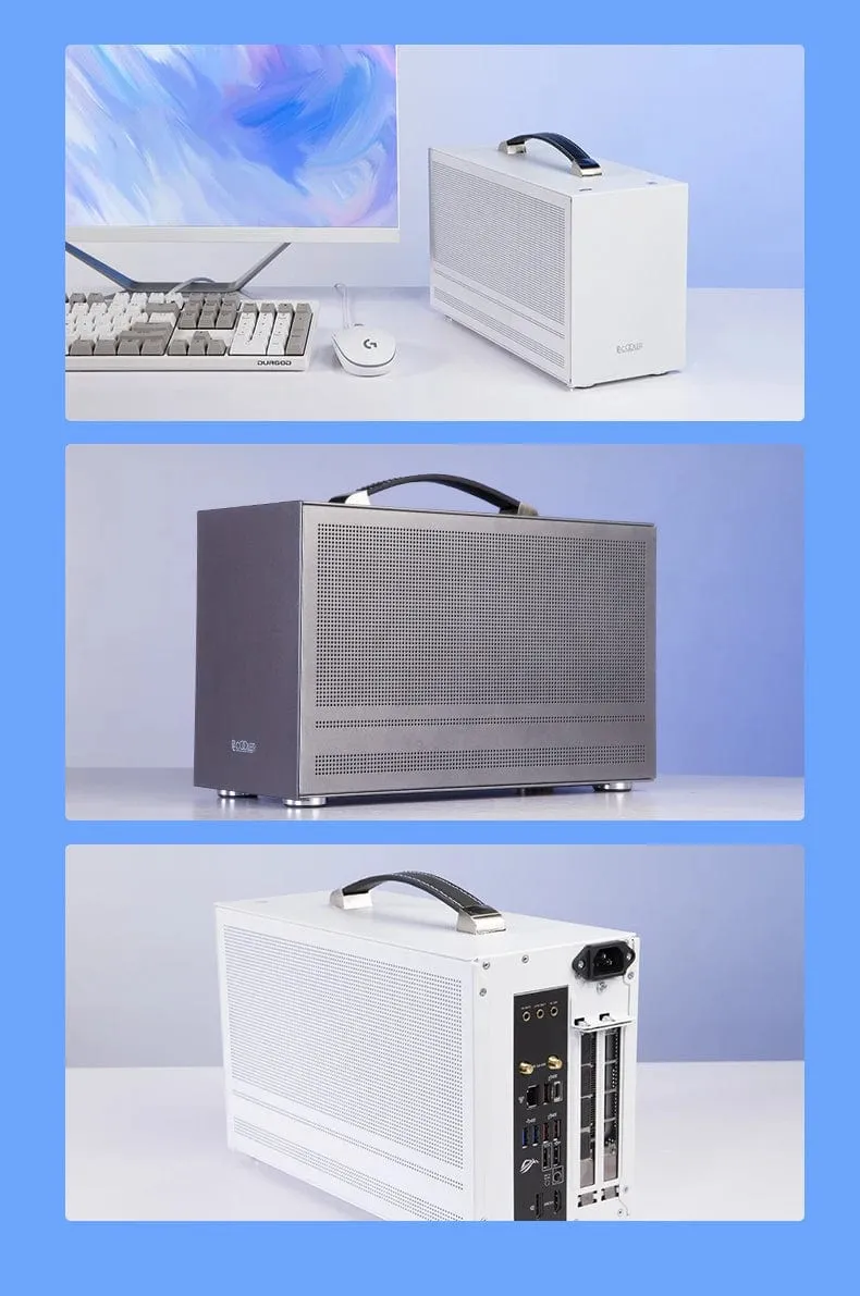 Pccooler I100 ITX MINI Kleines Gehäuse Vollaluminiumkoffer Tragbarer HTPC-Desktop-Computer Leeres Gehäuse PC-Gaming-Gehäuse