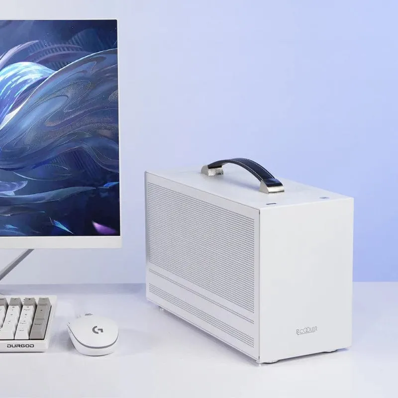 Pccooler I100 ITX MINI Kleines Gehäuse Vollaluminiumkoffer Tragbarer HTPC-Desktop-Computer Leeres Gehäuse PC-Gaming-Gehäuse