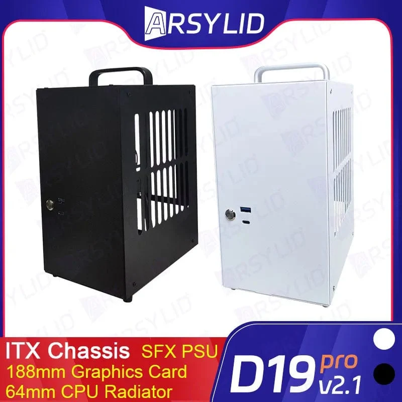 D19 Pro 6.1L A4 Chassis SFX HTPC Mini ITX Spiel Computer Grafikkarte RTX2070 I7 Kleinste Unabhängige Display Fall Traum D19pro