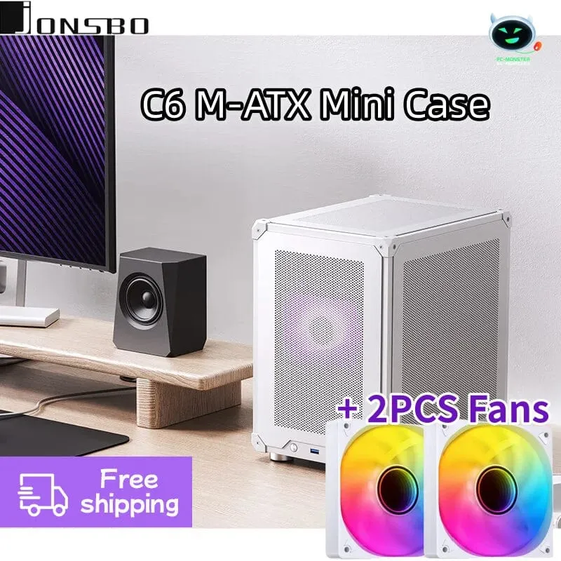 JONSBO C6 MATX Mini ITX Fall Für PC Typ-C ATX Power Tragbare Mini Desktop Mesh Chassis Computer PC fall 200-255mm Grafikkarte