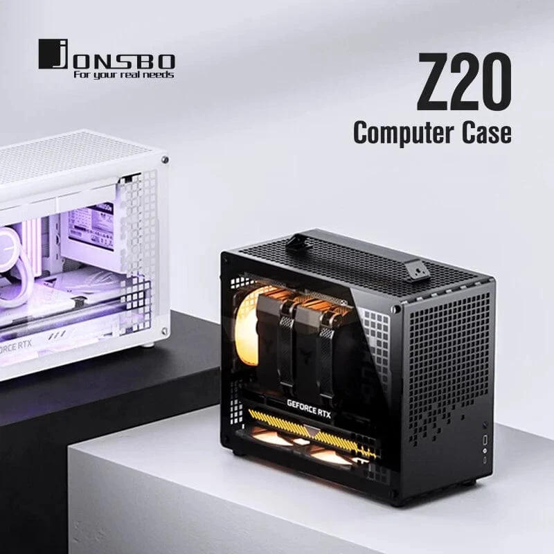 JONSBO Z20 Weiß Schwarz MATX ATX Chassis 20L Abnehmbare Griff PC Fall 163mm Luftgekühlten Grafikkarte Typ-C Desktop 컴퓨터 케이스 Fall