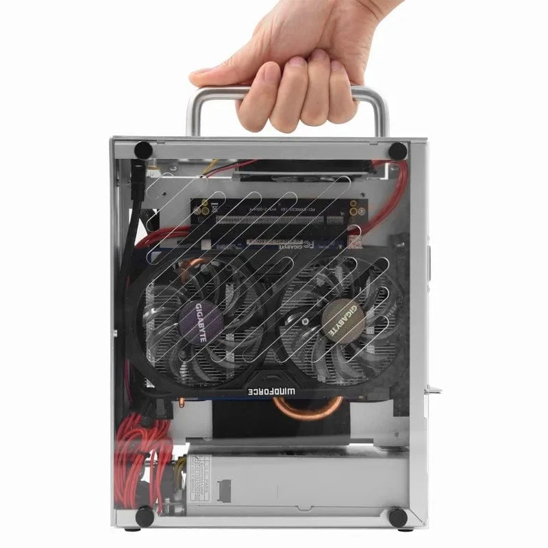 METALFISH S3 MINI ITX Fall Aluminium 5 Liter PC Gaming Kleine Chassis Mit Griff Unterstützung RTX3060/13600 Computer Kompakte A4 fall