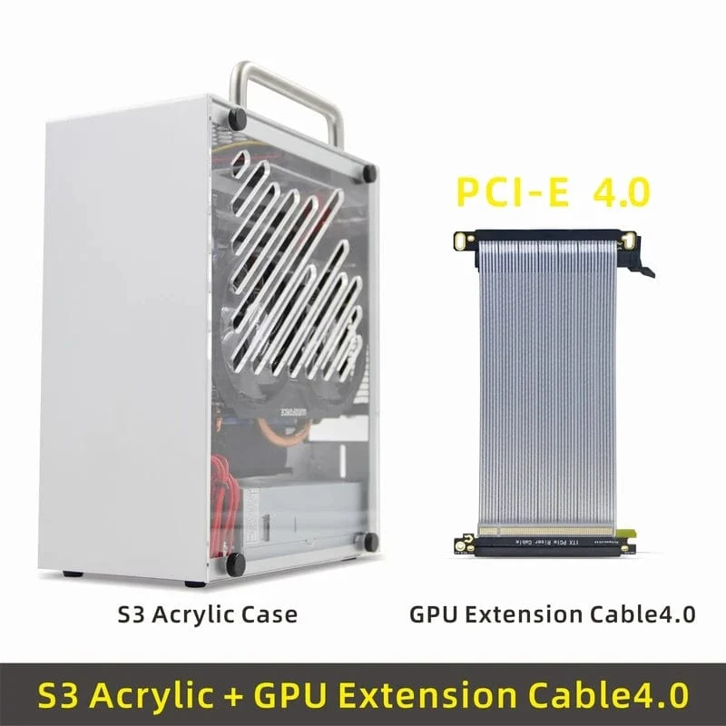 METALFISH S3 MINI ITX Fall Aluminium 5 Liter PC Gaming Kleine Chassis Mit Griff Unterstützung RTX3060/13600 Computer Kompakte A4 fall