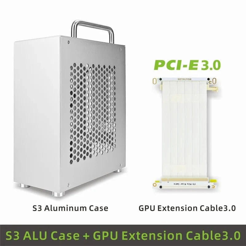 METALFISH S3 MINI ITX Fall Aluminium 5 Liter PC Gaming Kleine Chassis Mit Griff Unterstützung RTX3060/13600 Computer Kompakte A4 fall