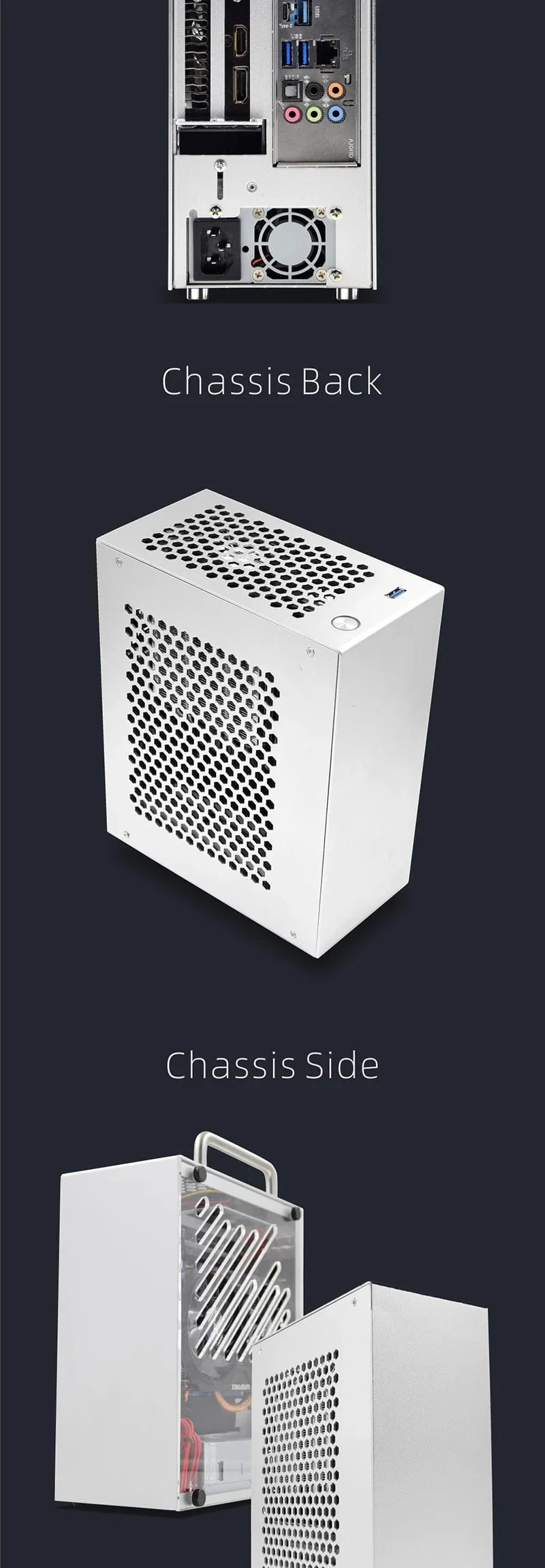 METALFISH S3 MINI ITX Fall Aluminium 5 Liter PC Gaming Kleine Chassis Mit Griff Unterstützung RTX3060/13600 Computer Kompakte A4 fall
