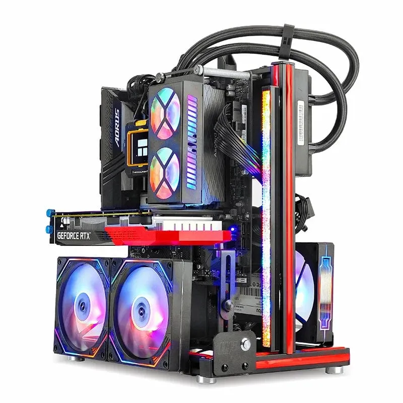 METALFISH BlockCase Aluminium Open Frame Case Unterstützt ATX/M-ATX Mainboard GPU Halterung Horizontal 240 Flüssigkeitskühler Gaming-Gehäuse