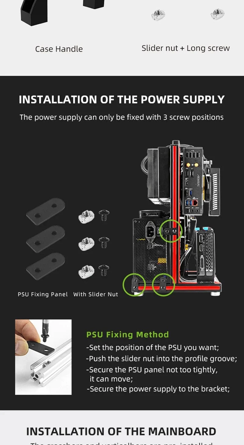 METALFISH BlockCase Aluminium Open Frame Case Unterstützt ATX/M-ATX Mainboard GPU Halterung Horizontal 240 Flüssigkeitskühler Gaming-Gehäuse
