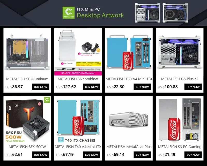 METALFISH S3 ITX A4 PC-Gaming-Gehäuse aus Aluminium, Mini-Computergehäuse, kleines Chassis, tragbarer Koffer, unterstützt RTX3060/13600 mit Griff