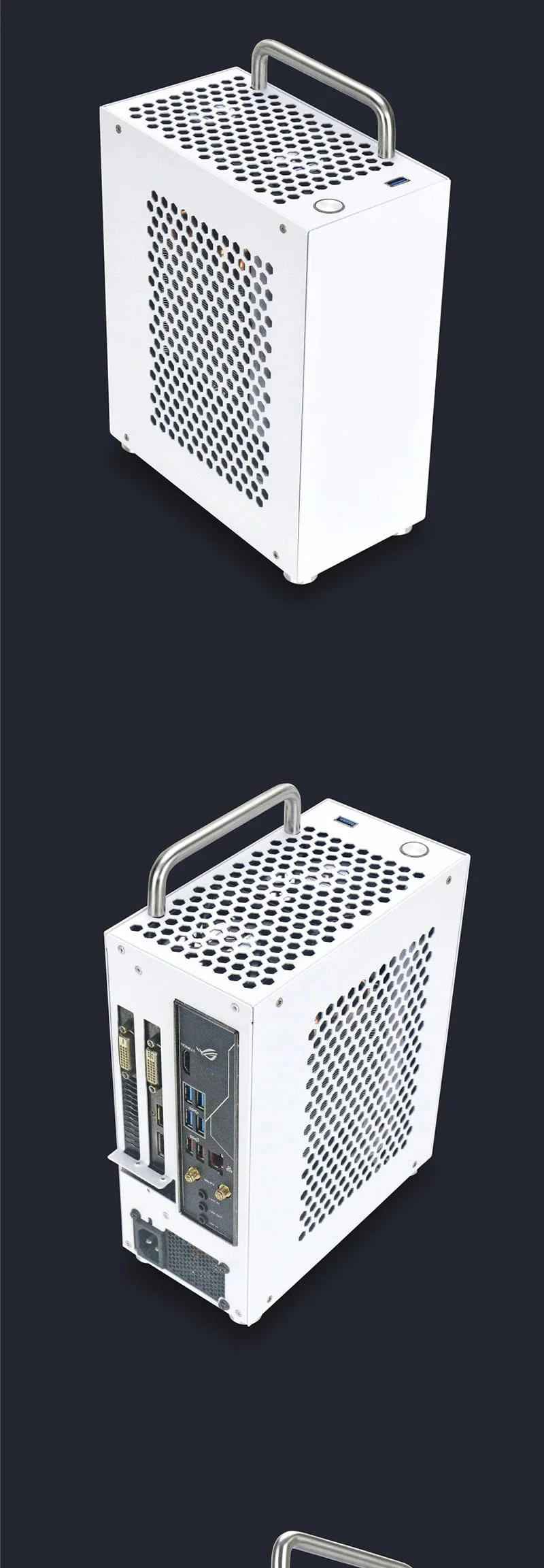 METALFISH S3 ITX A4 PC-Gaming-Gehäuse aus Aluminium, Mini-Computergehäuse, kleines Chassis, tragbarer Koffer, unterstützt RTX3060/13600 mit Griff