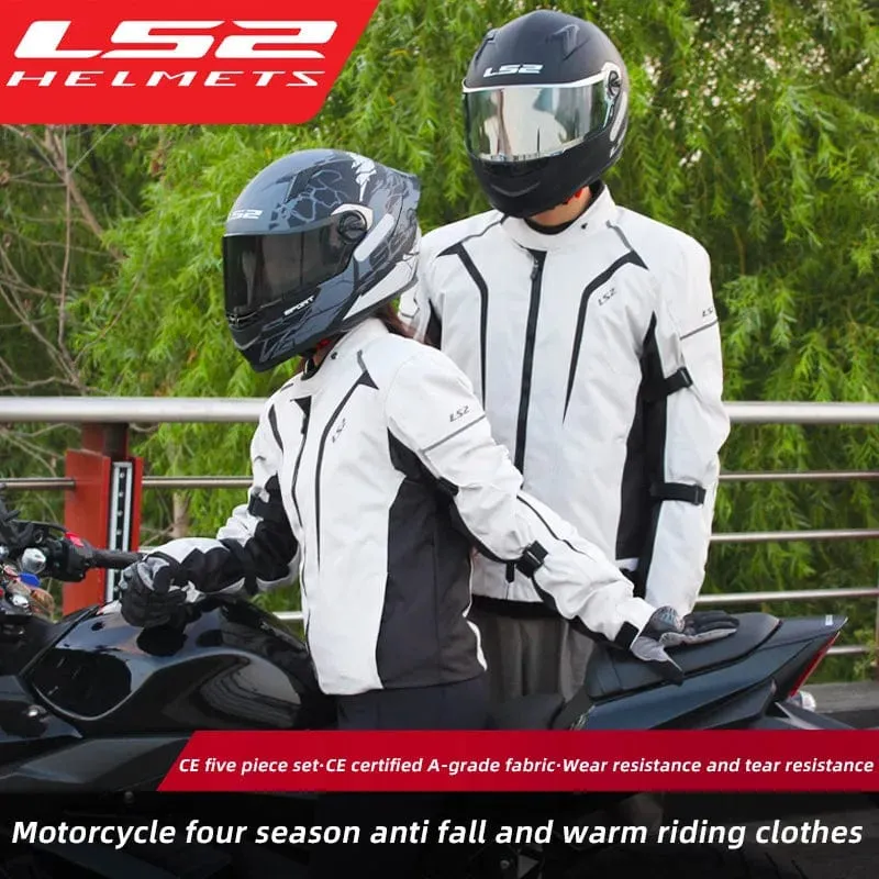 LS2 Original Motorradjacke/-hose, Reitbekleidungsset, winddicht, warm, Motorradjacke für Herren, Fallschutz, CE-Level, Motocross-Jacke