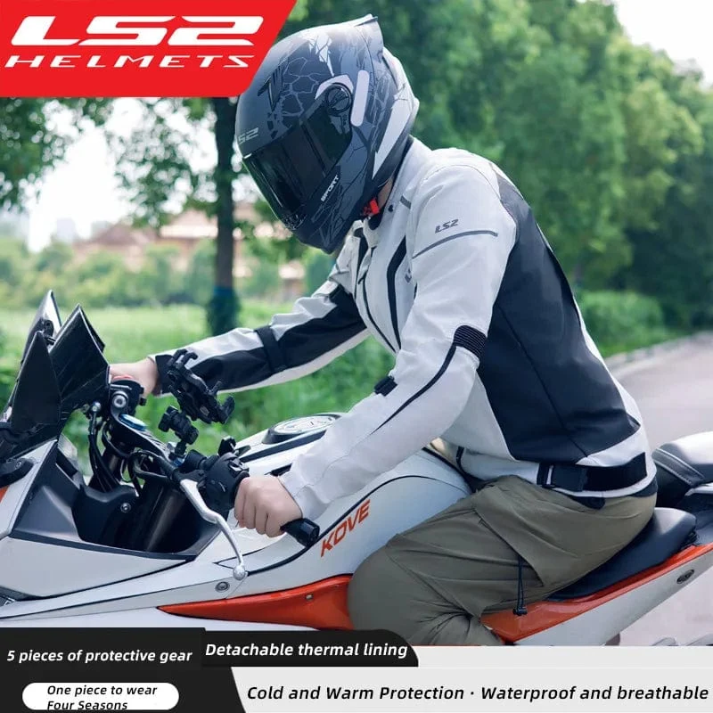 LS2 Original Motorradjacke/-hose, Reitbekleidungsset, winddicht, warm, Motorradjacke für Herren, Fallschutz, CE-Level, Motocross-Jacke