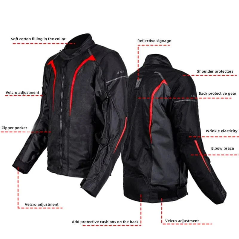 LS2 Original Motorradjacke/-hose, Reitbekleidungsset, winddicht, warm, Motorradjacke für Herren, Fallschutz, CE-Level, Motocross-Jacke