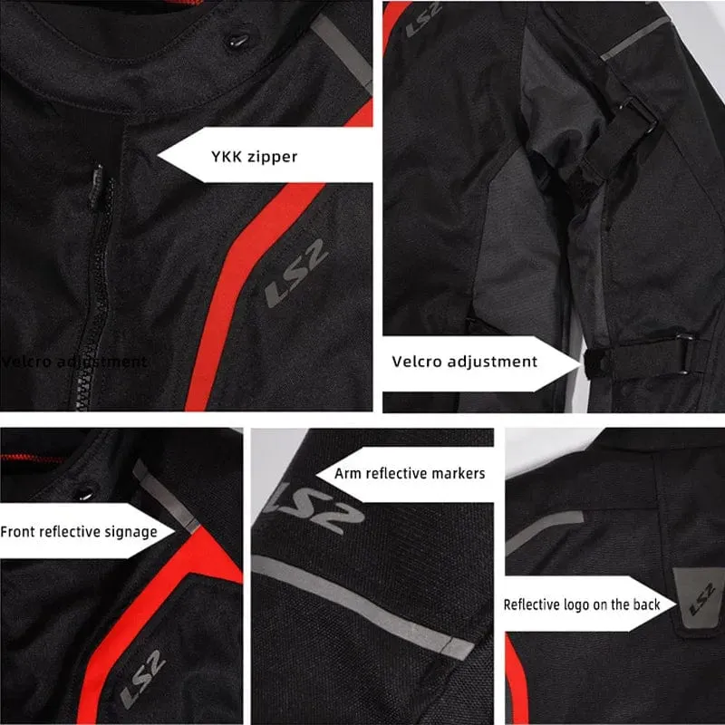LS2 Original Motorradjacke/-hose, Reitbekleidungsset, winddicht, warm, Motorradjacke für Herren, Fallschutz, CE-Level, Motocross-Jacke
