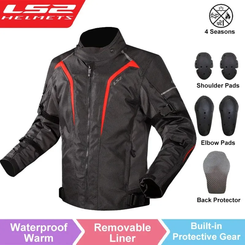 LS2 Original Motorradjacke/-hose, Reitbekleidungsset, winddicht, warm, Motorradjacke für Herren, Fallschutz, CE-Level, Motocross-Jacke
