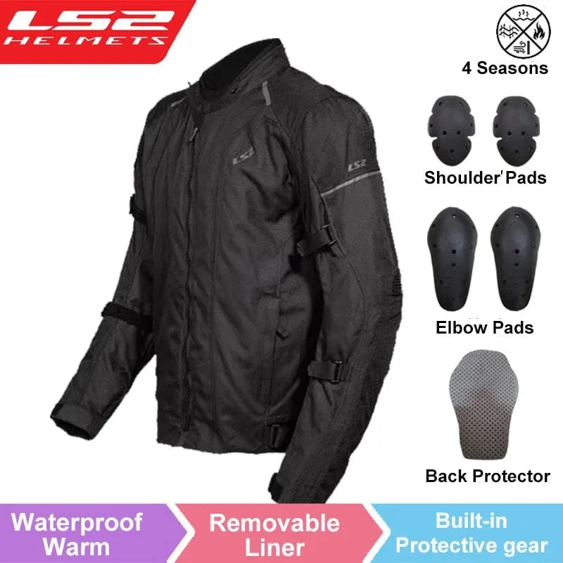 LS2 Original Motorradjacke/-hose, Reitbekleidungsset, winddicht, warm, Motorradjacke für Herren, Fallschutz, CE-Level, Motocross-Jacke