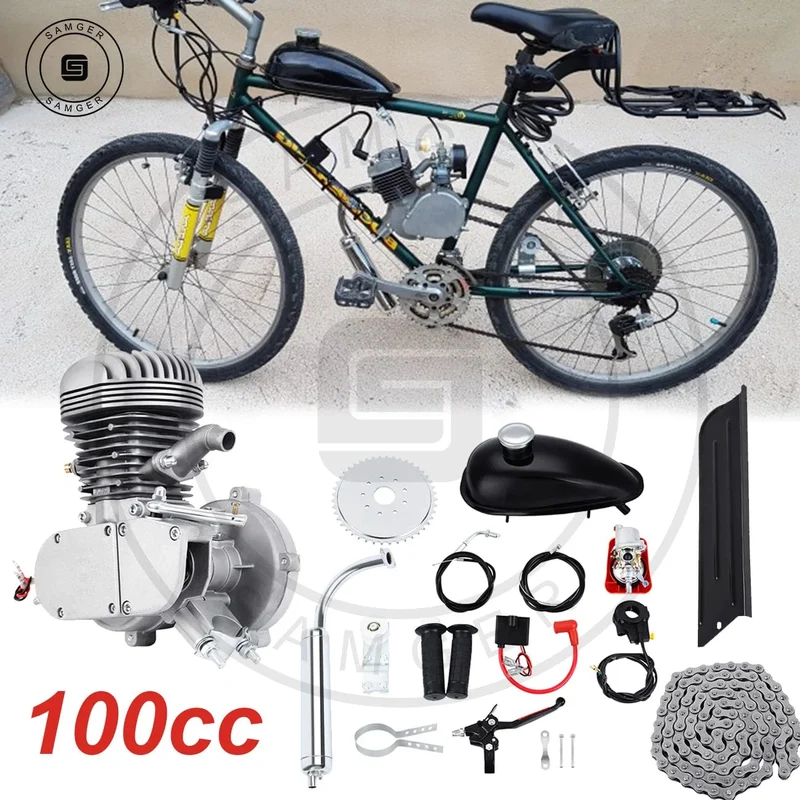 Samger 50/80/100CC Fahrrad Benzin Motor Kit 2 Hub Pocket Bike Motor Für DIY Elektrische Fahrrad Komplette Motor von RU/EU