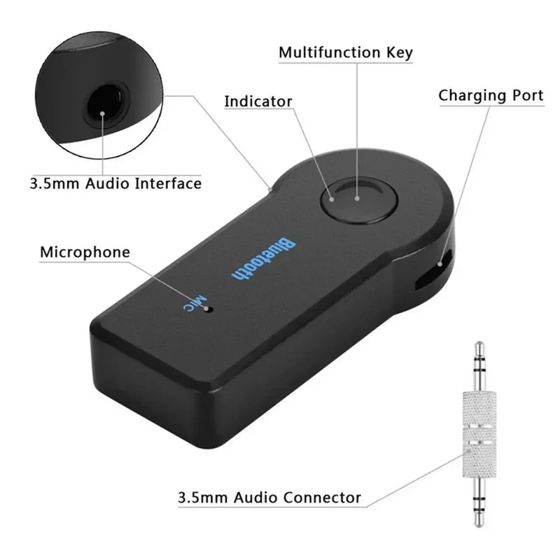 2 in 1 Wireless Bluetooth 5.0 Empfänger Sender Adapter 3.5mm Jack Für Auto Musik Audio Aux A2dp Kopfhörer Empfänger Freisprecheinrichtung