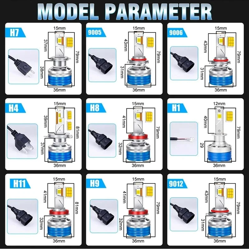 H7 H4 H11 LED-Scheinwerfer High Power 8580 CSP Canbus 9005 HB3 9006 HB4 Turbolampe 6000K 30000LM für Auto 12V 24V Autolampe
