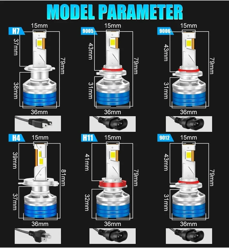 H7 H4 H11 LED-Scheinwerfer High Power 8580 CSP Canbus 9005 HB3 9006 HB4 Turbolampe 6000K 30000LM für Auto 12V 24V Autolampe