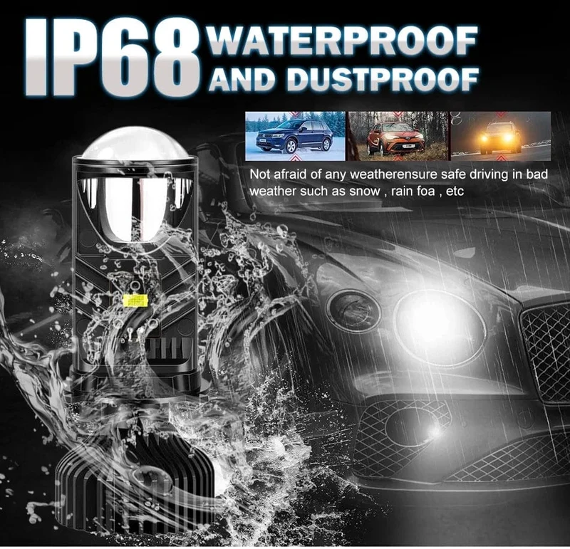 H4 LED-Projektorlinse, Mini-H4-LED-Linsen, Auto-Scheinwerferlampen, CSP-Chip, Fernlicht, Canbus, Turbolüfter, Autolichtlampe, LHD, 12 V, 24 V