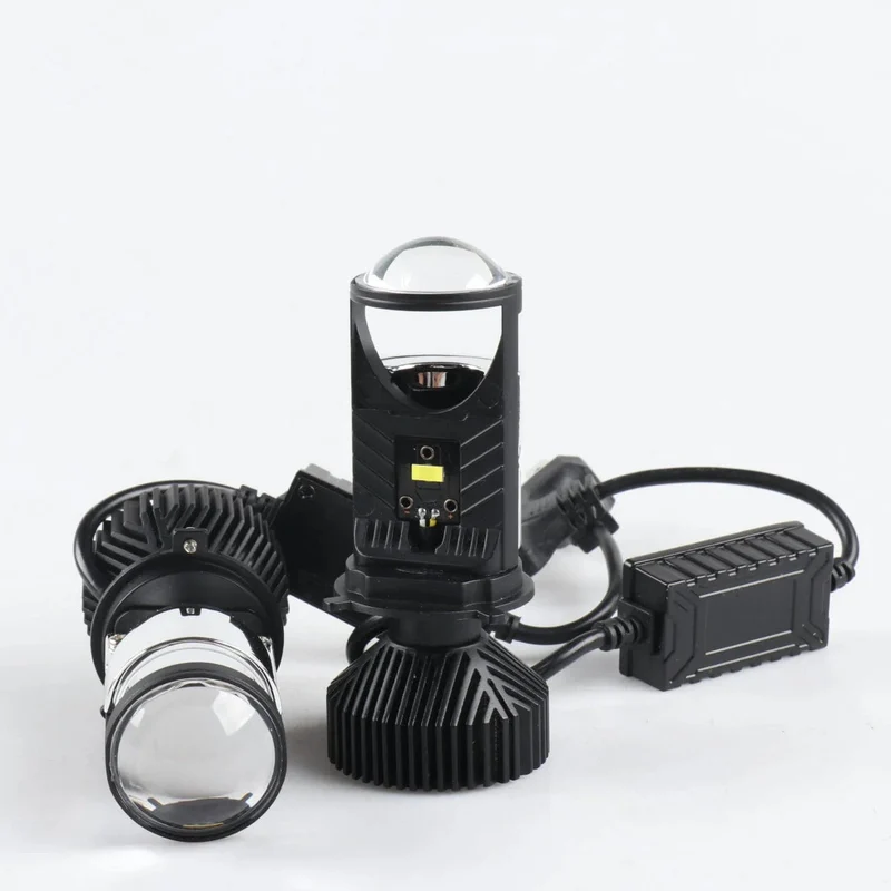 H4 LED-Projektorlinse, Mini-H4-LED-Linsen, Auto-Scheinwerferlampen, CSP-Chip, Fernlicht, Canbus, Turbolüfter, Autolichtlampe, LHD, 12 V, 24 V