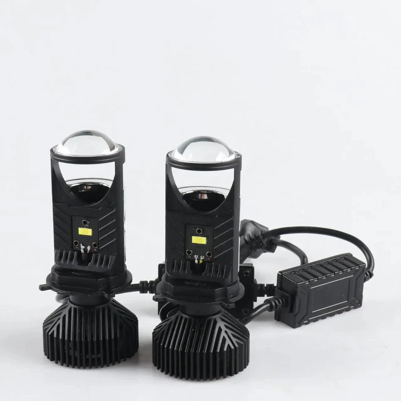 H4 LED-Projektorlinse, Mini-H4-LED-Linsen, Auto-Scheinwerferlampen, CSP-Chip, Fernlicht, Canbus, Turbolüfter, Autolichtlampe, LHD, 12 V, 24 V