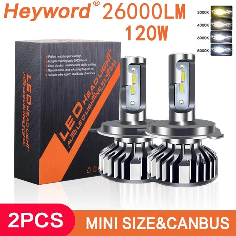 Heyword 26000lm 160W 1860 CSP chip 3000k/4300k/6000k/8000k Auto LED scheinwerfer h4 h7 h1 LED scheinwerfer 9005 H7 h11 led licht