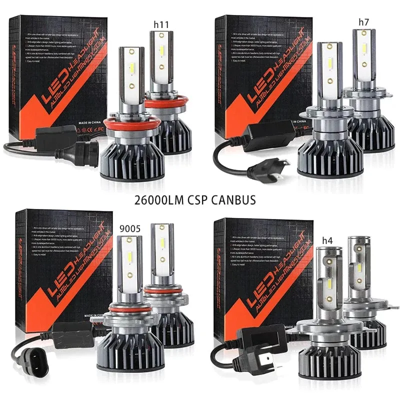 Heyword 26000lm 160W 1860 CSP chip 3000k/4300k/6000k/8000k Auto LED scheinwerfer h4 h7 h1 LED scheinwerfer 9005 H7 h11 led licht