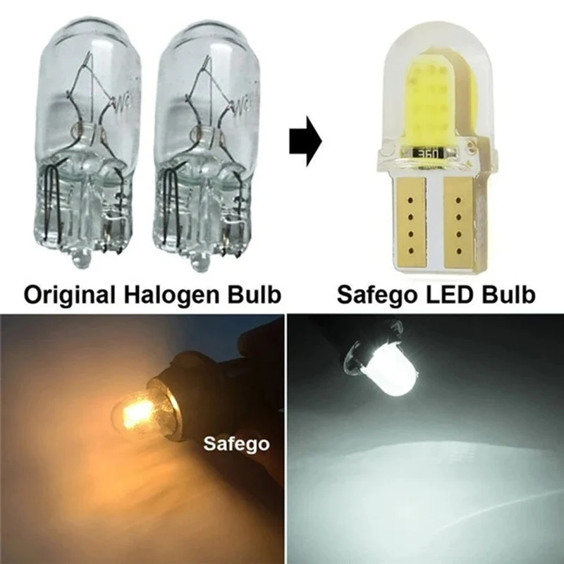 LED W5W T10 194 168 W5W COB 4SMD Led Parklampe Auto Keil Begrenzungsleuchte Canbus Silica Hellweiß Lizenz Glühbirnen