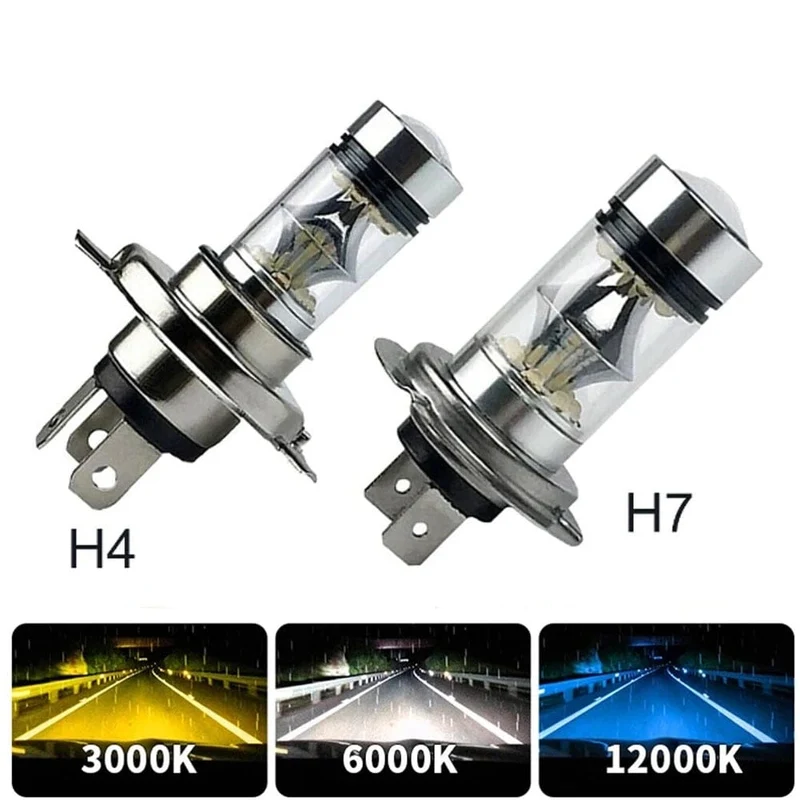 2 Stücke Auto H4 H7 Scheinwerfer Super Helle H8 H9 H11 9005 9006 H1 H3 Led Lampe Scheinwerfer Birne Auto 12V Eis Blau 8000K Led Nebel Licht
