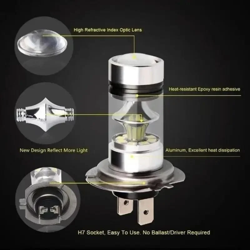 2 Stücke Auto H4 H7 Scheinwerfer Super Helle H8 H9 H11 9005 9006 H1 H3 Led Lampe Scheinwerfer Birne Auto 12V Eis Blau 8000K Led Nebel Licht