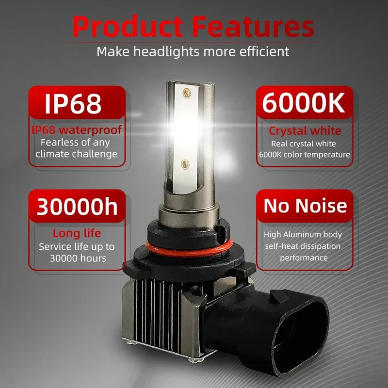 2 Stücke 9005 HB3 9006 HB4 30000LM Superhelle H11 H8 H9 LED Canbus Kein Fehler 360 Scheinwerferbirne Autolampe 9012 HIR2 LED-Scheinwerfer