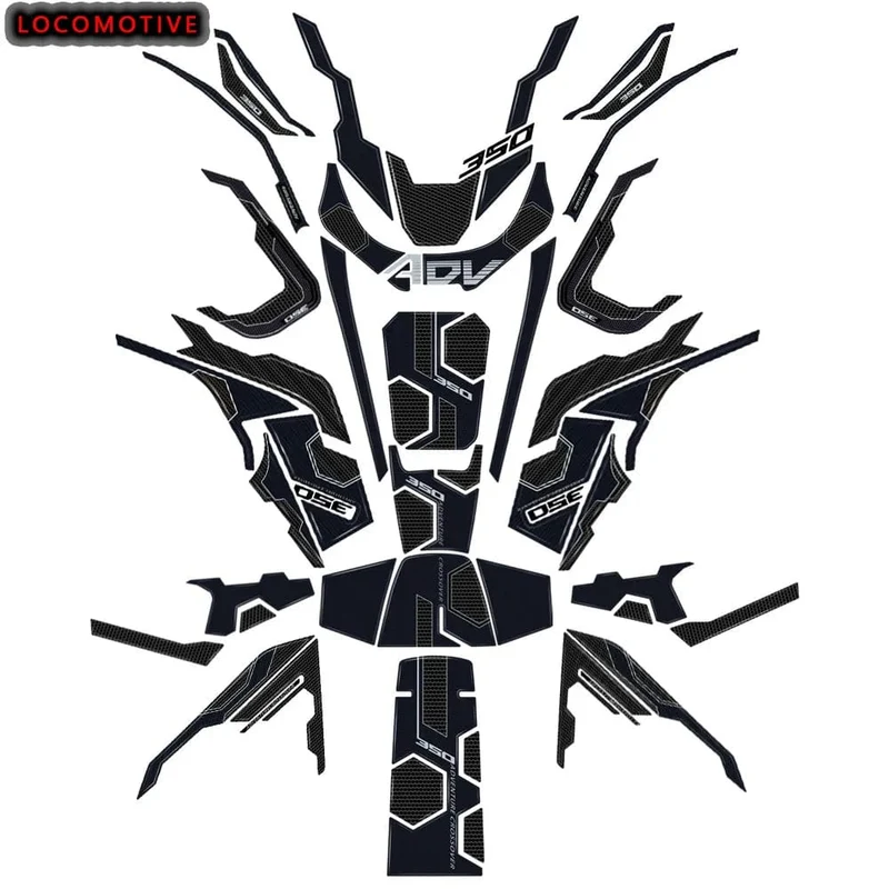 Für HONDA ADV350 ADV 350 2022 2023 3D Motorrad Harz Epoxy Aufkleber Schutz Kit Tank Pad Anti Scratch Aufkleber Nicht-slip