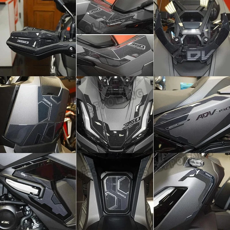 Für HONDA ADV350 ADV 350 2022 2023 3D Motorrad Harz Epoxy Aufkleber Schutz Kit Tank Pad Anti Scratch Aufkleber Nicht-slip