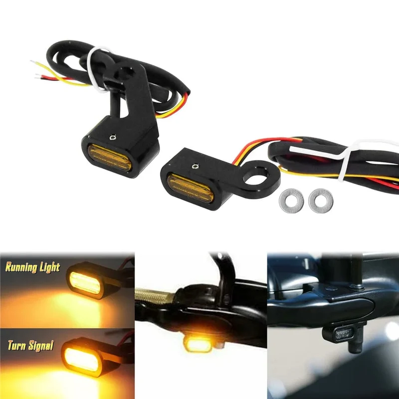Motorrad Mini LED Blinker Indikatoren Lauf Blinker Bernstein Licht Mit E Mark Griff Grip Lampe Für Harley Softail Touring