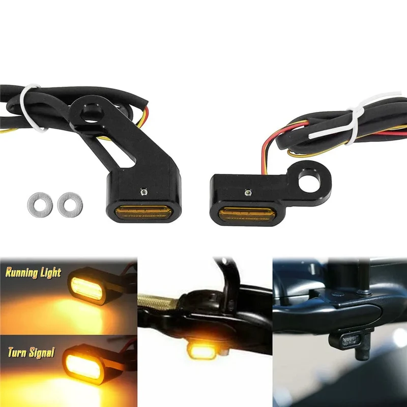 Motorrad Mini LED Blinker Indikatoren Lauf Blinker Bernstein Licht Mit E Mark Griff Grip Lampe Für Harley Softail Touring