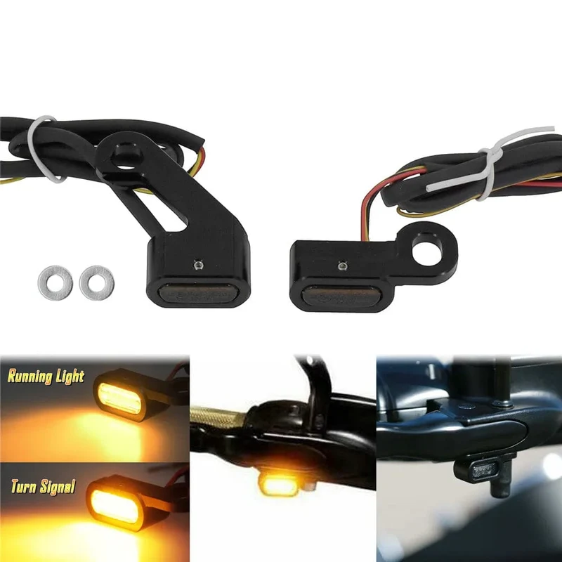Motorrad Mini LED Blinker Indikatoren Lauf Blinker Bernstein Licht Mit E Mark Griff Grip Lampe Für Harley Softail Touring