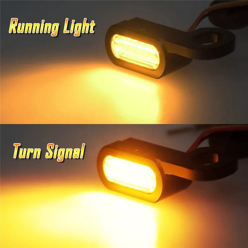 Motorrad Mini LED Blinker Indikatoren Lauf Blinker Bernstein Licht Mit E Mark Griff Grip Lampe Für Harley Softail Touring