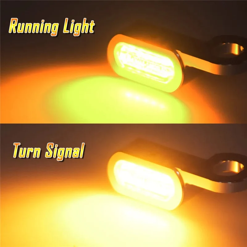 Motorrad Mini LED Blinker Indikatoren Lauf Blinker Bernstein Licht Mit E Mark Griff Grip Lampe Für Harley Softail Touring