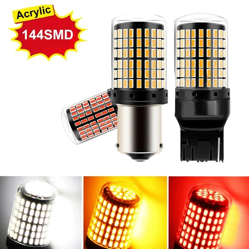1x P21W PY21W Auto-LED-Birne Ba15s 1156 Bau15s T20 WY21W W21W 7443 Hochleistungs-LED-Signalleuchte Canbus Kein Fehler Auto-Rückfahrscheinwerfer