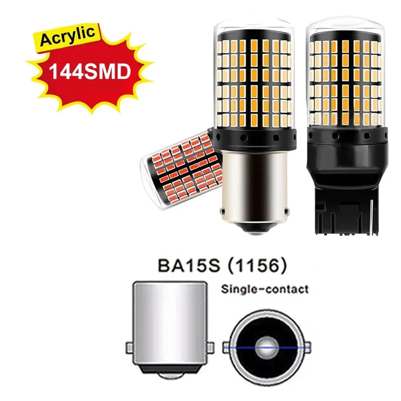 1x P21W PY21W Auto-LED-Birne Ba15s 1156 Bau15s T20 WY21W W21W 7443 Hochleistungs-LED-Signalleuchte Canbus Kein Fehler Auto-Rückfahrscheinwerfer