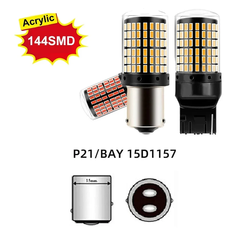 1x P21W PY21W Auto-LED-Birne Ba15s 1156 Bau15s T20 WY21W W21W 7443 Hochleistungs-LED-Signalleuchte Canbus Kein Fehler Auto-Rückfahrscheinwerfer